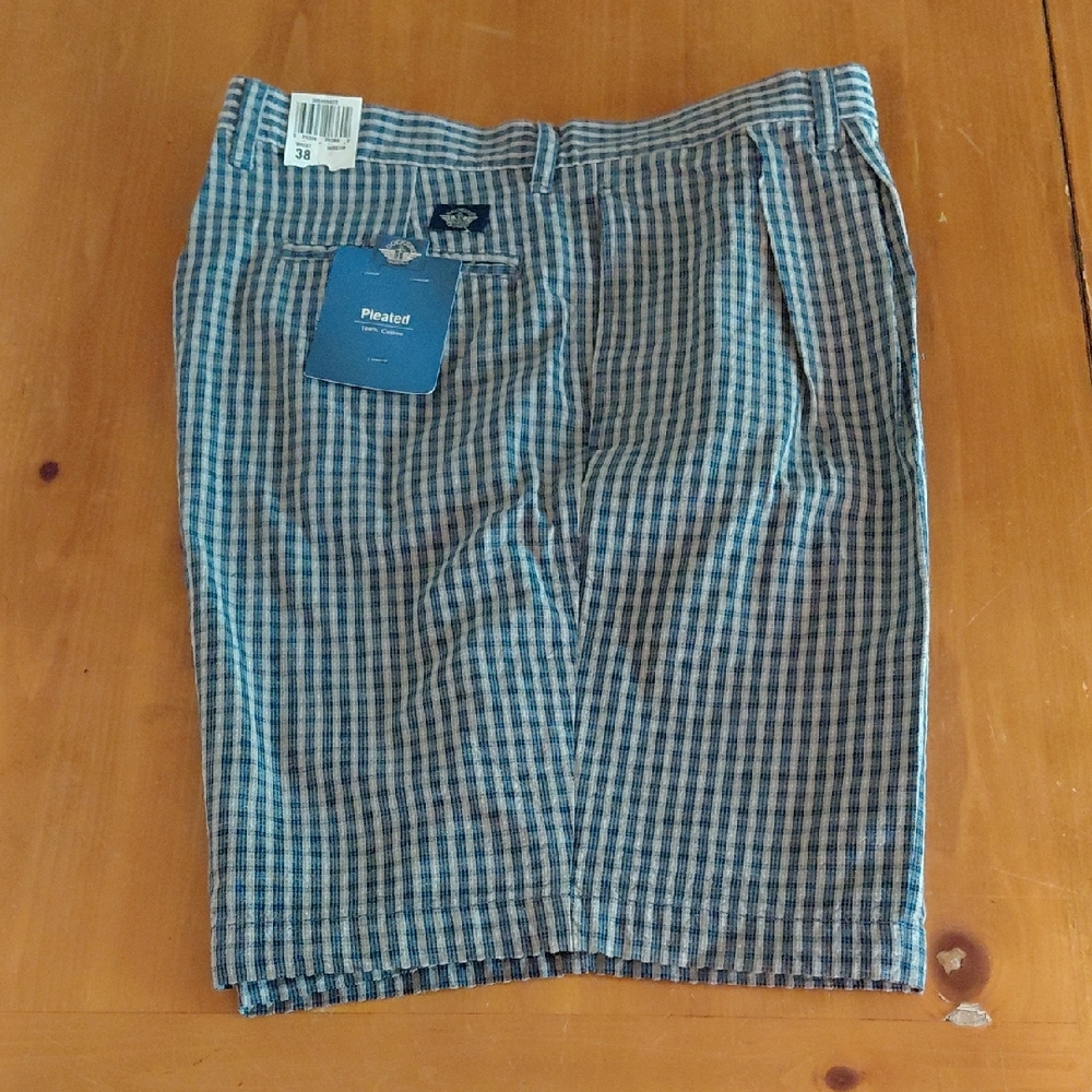 Nwt Dockers Y2K Blue and White Plaid Men's Shorts 38